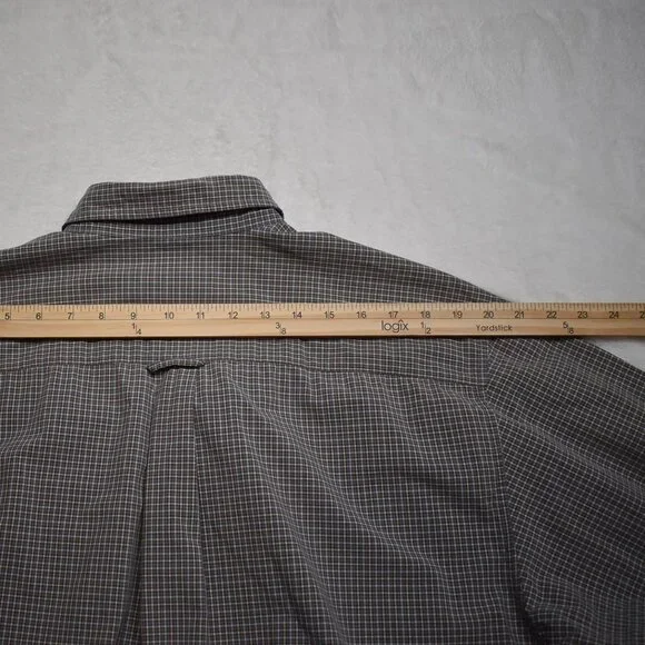 Eddie Bauer Mens Sz M 100% Baumwolle Cotton Plaid Button Down Shirt Office Work - Picture 15 of 16
